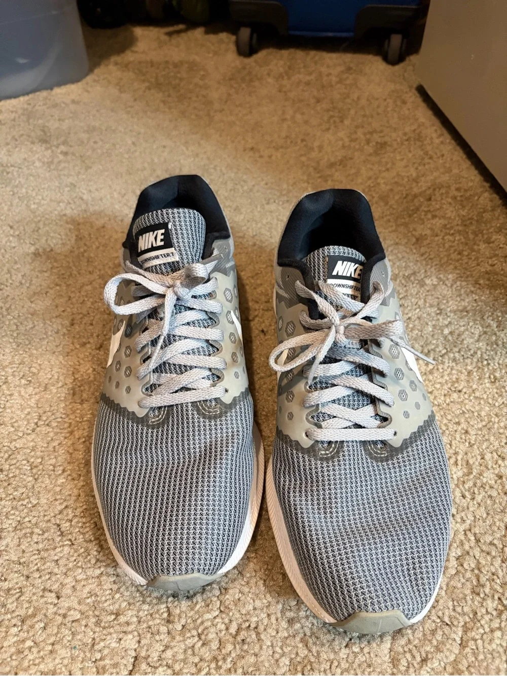 Nike Men’s Gray and White Athletic Running Shoes